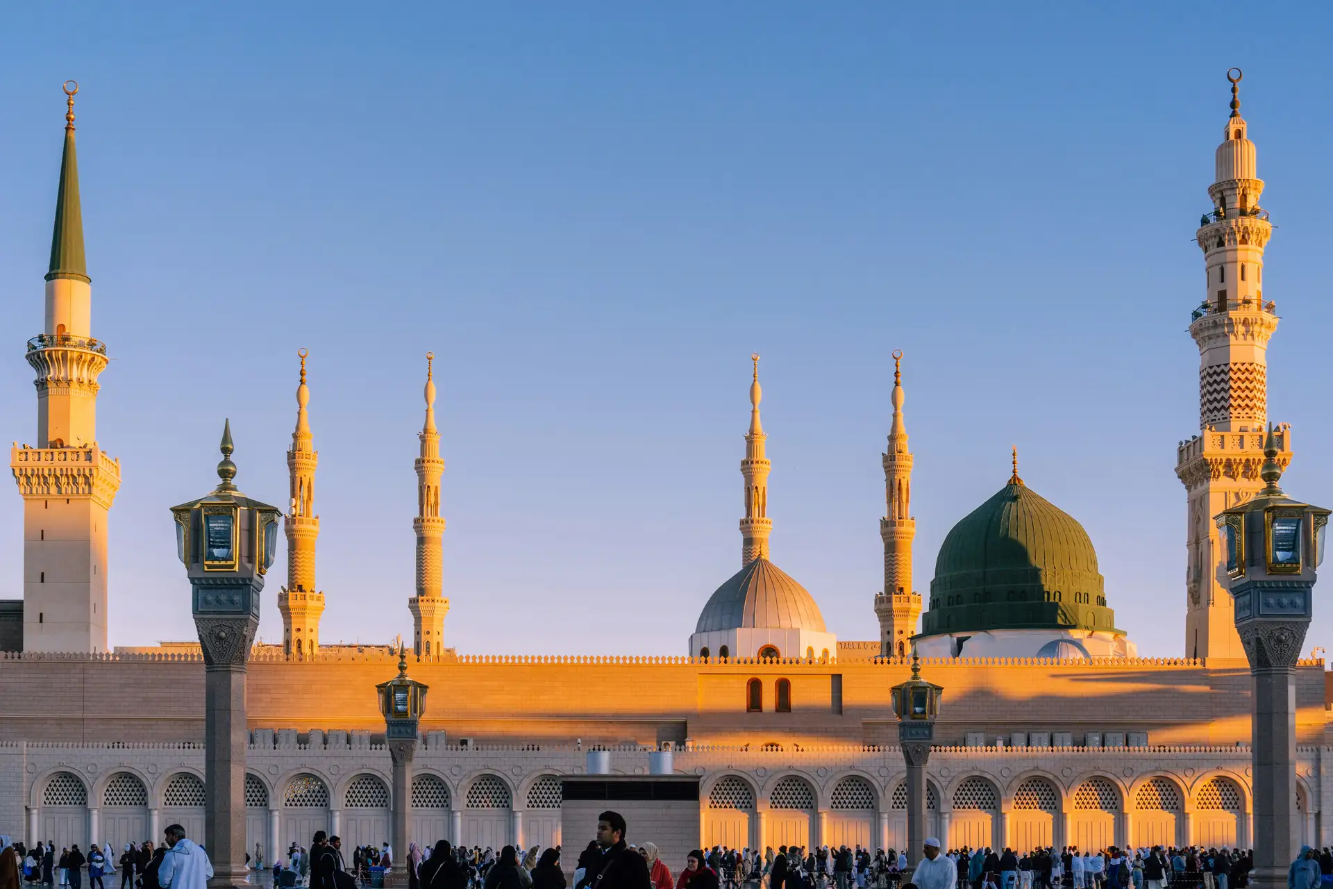 Masjid an-Nabawi in Madinah at golden hour